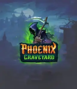 An immersive view of ELK Studios' Phoenix Graveyard slot, with its hauntingly beautiful graveyard and phoenix symbols. Displayed in this image is the slot's innovative expanding reels, alongside its stunning symbols and dark theme. It vividly depicts the game's theme of rebirth and immortality, appealing for those fascinated by the supernatural.