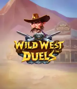  Immerse yourself in the wild world of "Wild West Duels" by Pragmatic Play, featuring a hardened gunslinger ready for a showdown. The image features a stern cowboy with crossed pistols, framed by a dusty Western town. His focused expression and detailed attire highlight the theme of the Old West. The game's title is prominently featured in a rustic font, complementing the exciting theme. 