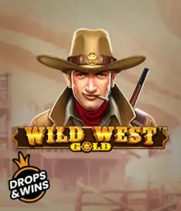  See the bold sheriff of "Wild West Gold," a thrilling slot game by Pragmatic Play. The graphic depicts a determined sheriff with a sheriff’s badge, framed by a sun-baked Old West town backdrop. The game's title is boldly featured in a rustic font, complementing the Wild West adventure theme. 